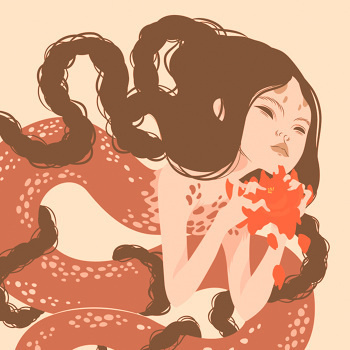 Rain & Wind - gloriapizzilli #girl #entwined #hair #illustration #tangled #surreal #beauty