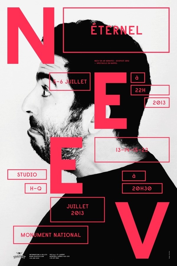 Poster for Montreal-based comedian Neev, designed by Emanuel Cohen #cc