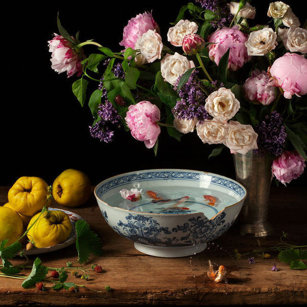 Flowers and Fish III, after G.V.S. #fish #color #fruit #photography #art #life #still #colour #flowers