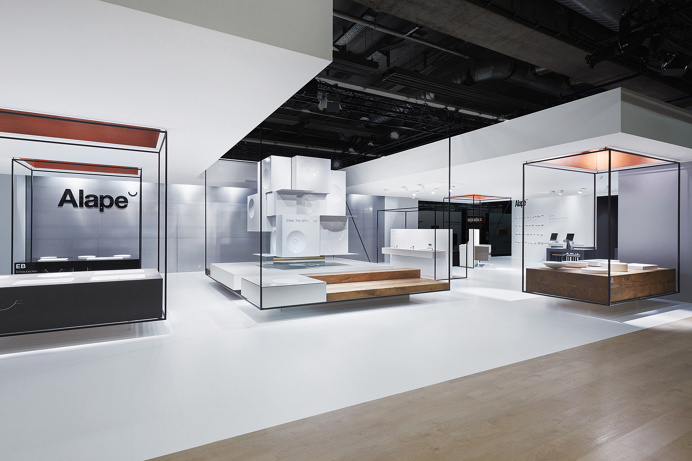 Alape interior exhibition design branding corporate identity copper deluxe geometry by Heine/Lenz/Zizka on Mindsparkle Mag