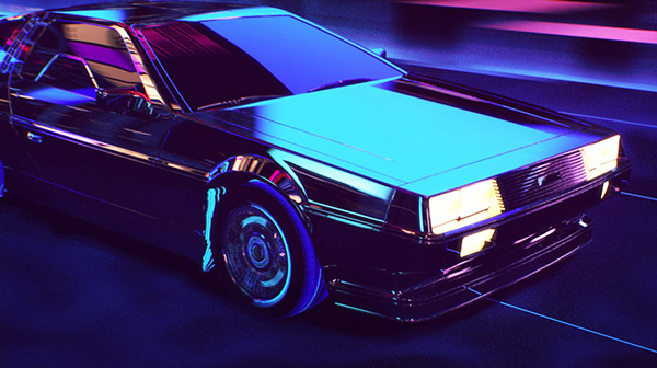 Retrowave on Behance #lights #retro #graphic #futuristic #cars #neon