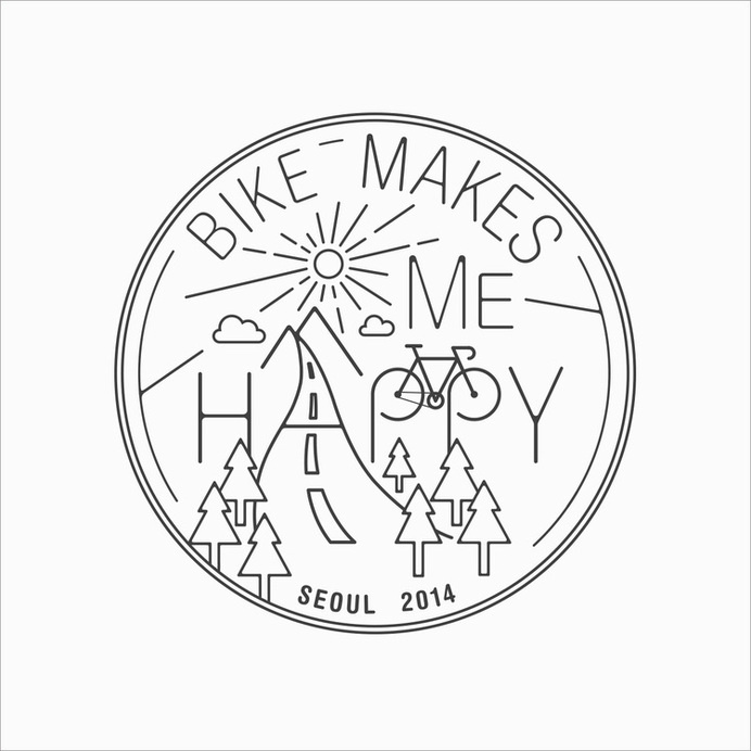 Bike Makes Me Happy #mark #branding #monogram #brandidentity #logo #typography