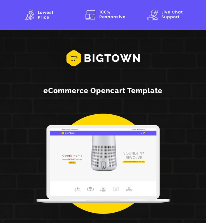 #Bigtown - #Opencart #MultiPurpose #Responsive #Theme | #TemplateTrip #eCommerce #Website #Template #Design