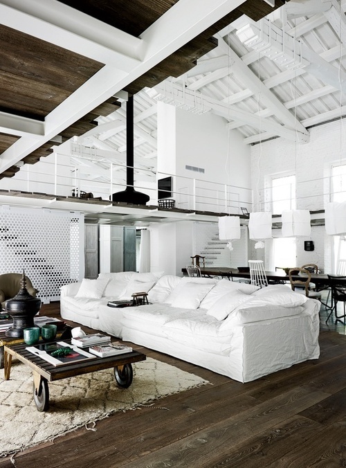 Kevin H. Chung #interior #white #home #wood #architecture #fireplace