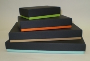 Ready Made folding boxes in modern colours, ideal as confectionery boxes #flat #packaging #color #box #accent