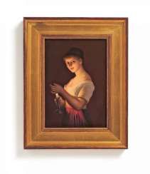 PORCELAIN PAINTING &lsquo;GOOD NIGHT&rsquo;. KPM. Berlin. According To Georg Hom. #Sets #Teasets #Porcelainsets #Antiqueplates #Plates #Wallplates #Figures #Porcelainfigurines #porcelain