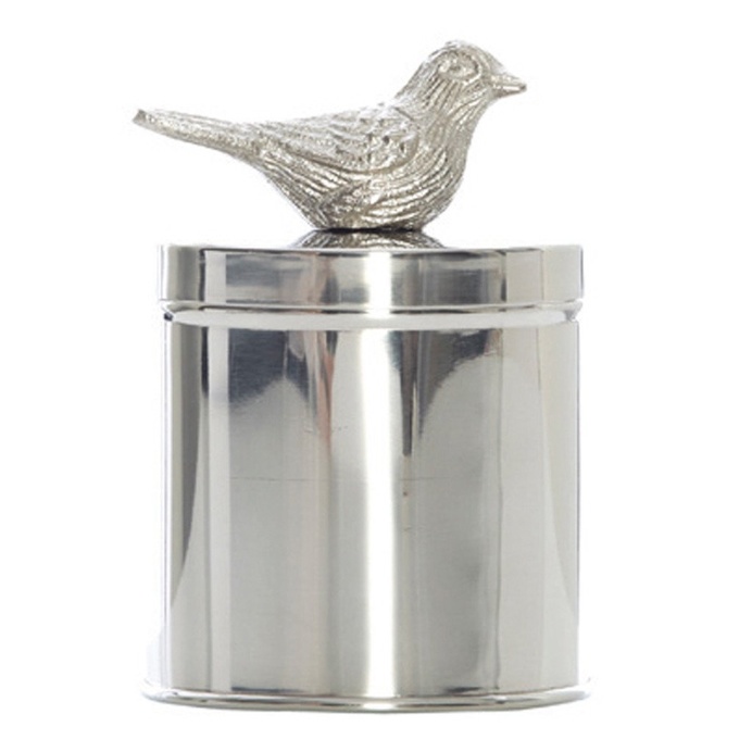 Camelot Silver Canisterw Bird on Lid, 25 cm