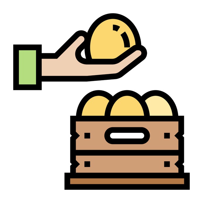 See more icon inspiration related to hen, box, chicken, food, food and restaurant, hands and gestures, farming and gardening, farm, eggs and hand on Flaticon.