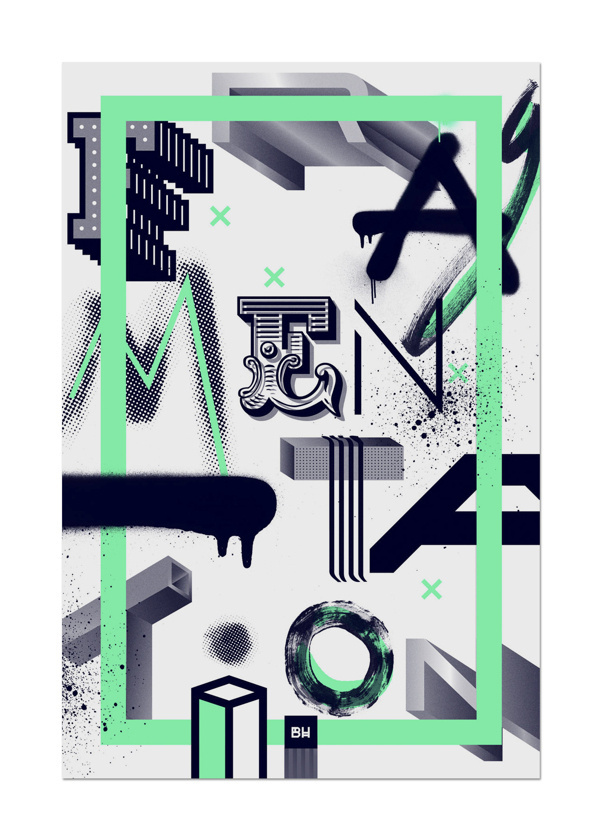 Frag.men.ta.tion on Behance #blankhiss #fragmentation #poster #type #typography