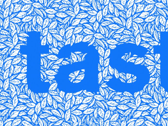 Tea Type leaves repeat pattern dimensional masked letter lettering food flavor