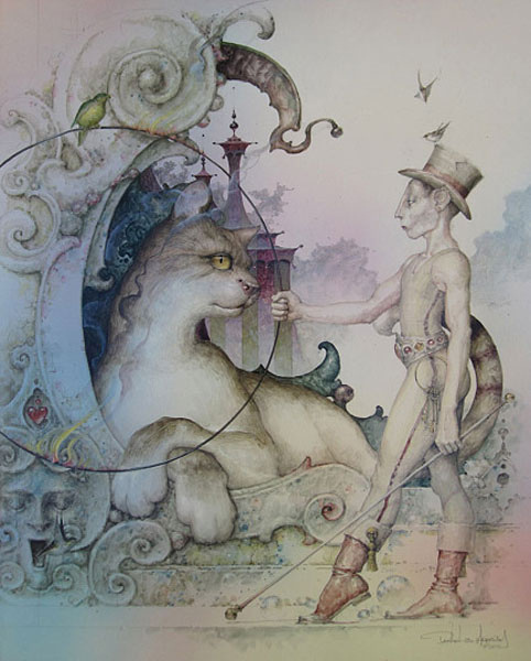 "Awakened" Group Show for Charity at AFA Gallery | Hi Fructose Magazine #circus #cat