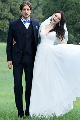 eDressit Sexy White Plunging V Neck Wedding Dress (01170407)