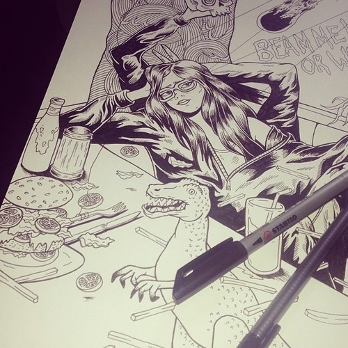 A week of mental drawing getting ready for BCZF with my comic bud @rosieleafu #zoe #venus