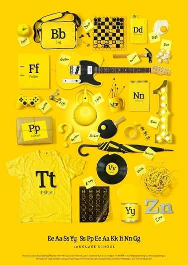 ABC on the Behance Network #design #graphic #yellow #letter #identity #poster