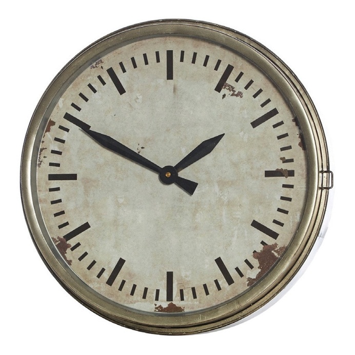 Egerton Pewter Metal Wall Clock, 44 cm D