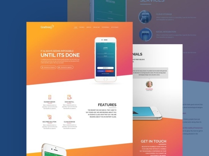 Akira Landing Page PSD Template