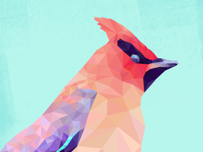 Waxwing #triangulation #red #triangles #bird