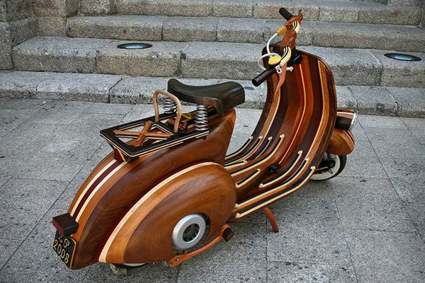 CJWHO ™ (Wooden Vespa Scooter by Carlos Alberto | via ...) #crafts #design #scooter #wood #vespa