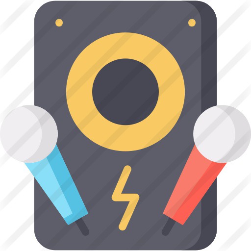See more icon inspiration related to music and multimedia, karaoke, singing, singer, electronics, sing, audio, communications, speaker, microphone, technology and music on Flaticon.