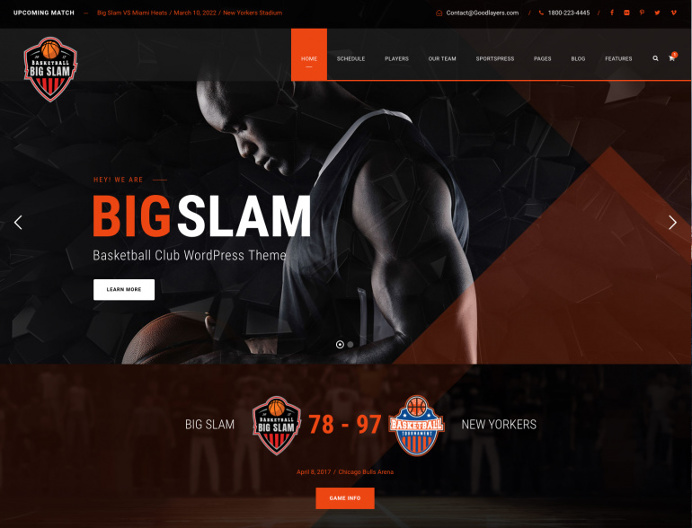 Big Slam – Basketball WordPress Theme