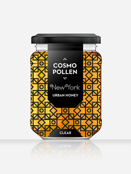 Cosmopollen Urban Honey (New York) - Louise Twizell #branding #packaging #honey #simple #architecture #abstract #white #label #package #patt