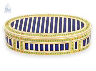 Snuff box: an exquisite, extremely rare French Gold and enamel snuff box,