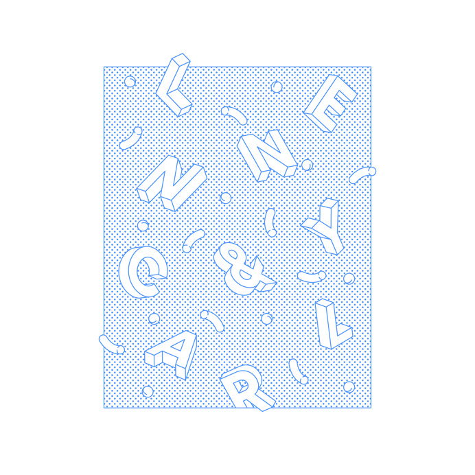 Falling Alphabet - Lenny and Carl #illustration #dots #minimal #graphic #vector #bold #typography #blue #type