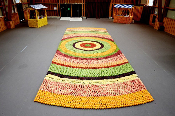 CJWHO ™ (Decorative Carpet Design Made Completely With...) #kenzo #design #fruits #colors #carpet #art #fashion