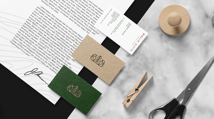Malik Bros - Tailor Goods branding corporate design by Sebastian Bednarek new minimal beautiful green mindsparkle mag business card cardboar