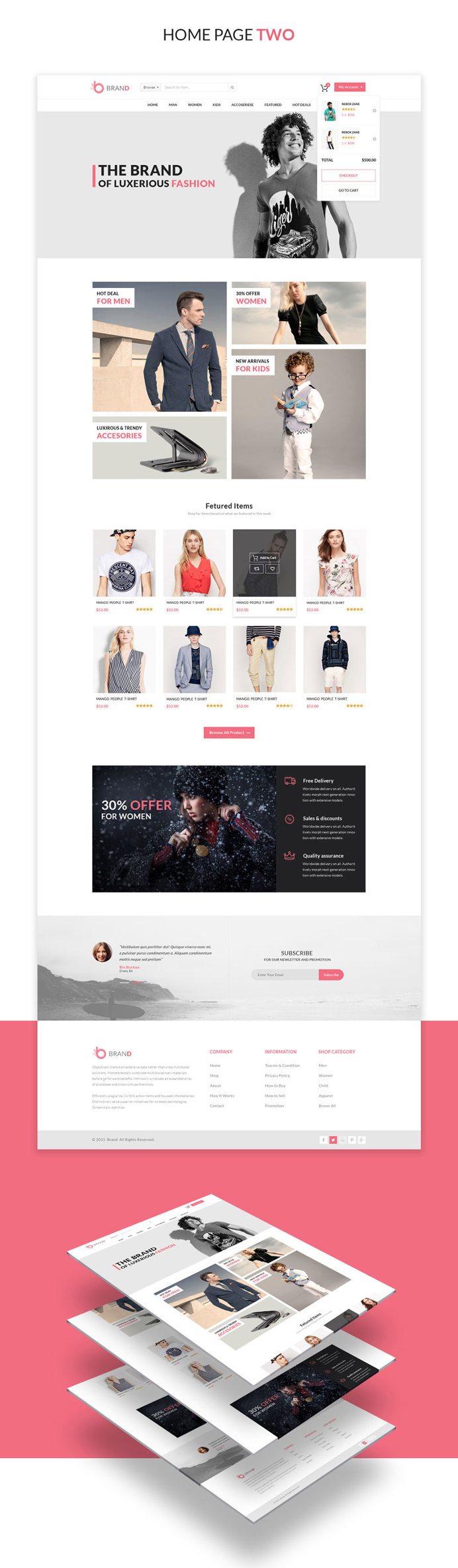 Brand Fashion Store Shopping Cart PSD Template Free Download