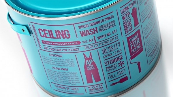 Reynolds and Reyner — Waldo Trommler Paints #modern #packaging #stacked #can #typography