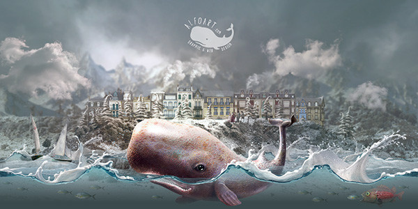 Web design and large background for http://alfoart.com/portfolio.html home page. Portfolio page contains Parallax, animation effects. #ocean #whale #portfolio #sea #art #waves