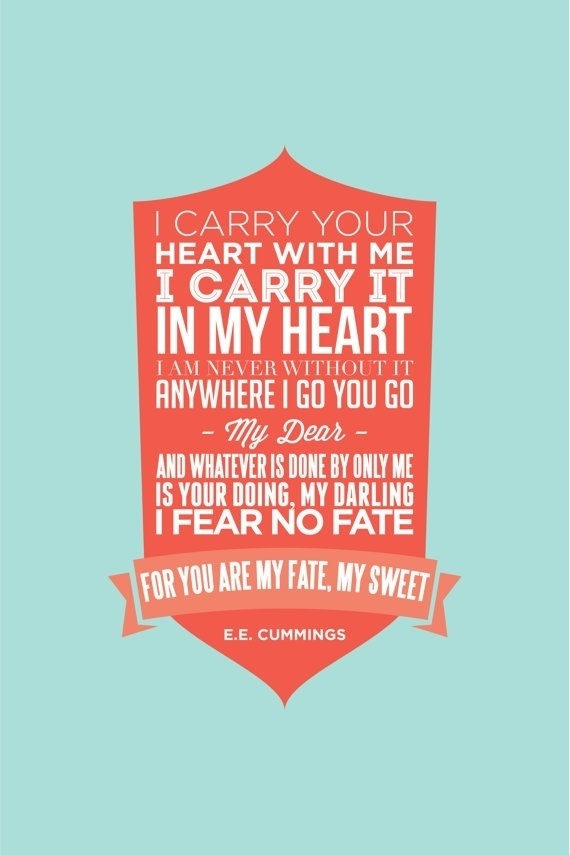 Carry Your Heart Print by TheDesignAxiom on Etsy #blue #red #typography