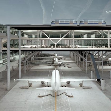 Dezeen architecture and design magazine #airplane #through #future #concept #drive #airport