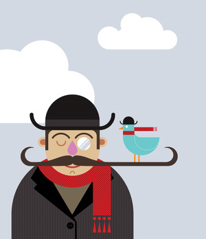 london man.jpg #bird #scarf #mustache #dandy #hat #coat #man