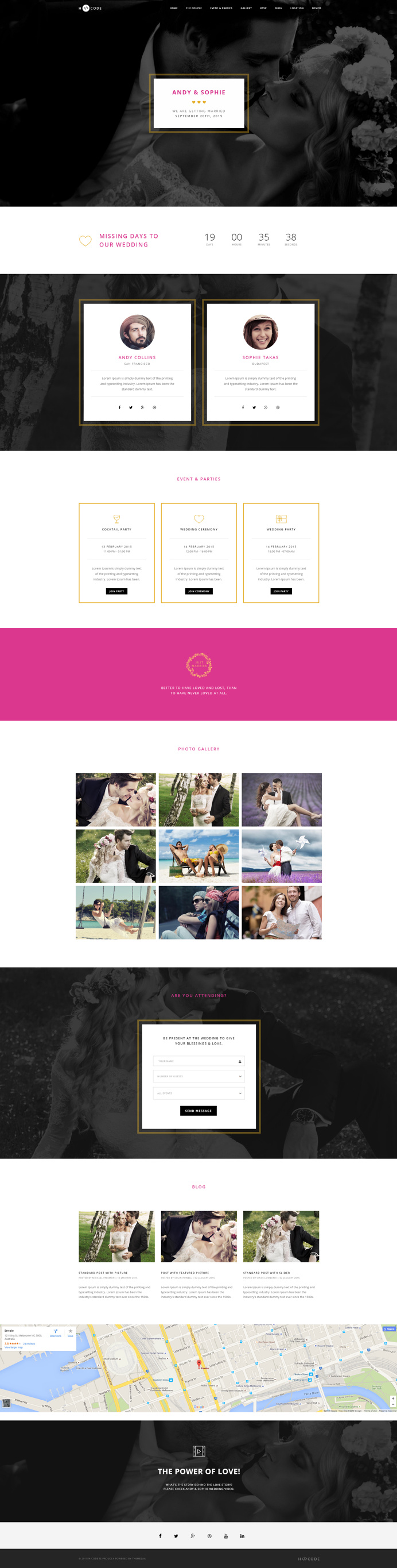 H-Code #Responsive & #Multipurpose #OnePage and #MultiPage #WordPress #Theme For #Wedding by #ThemeZaa http://goo.gl/9PuaA7