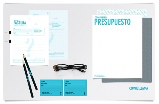 COMOSELLAMA on the Behance Network #glasses #cyan #identity #naming