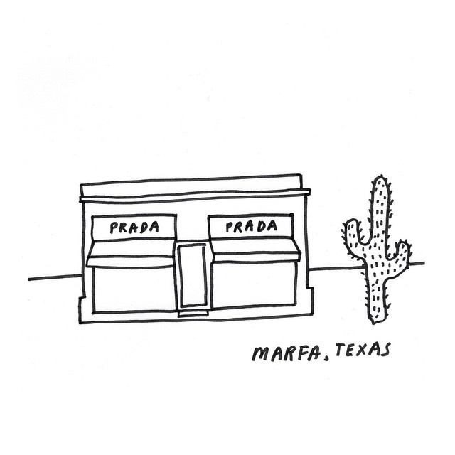 Little Marfa Drawing #bktx #brooklyn #texas #marfa #prada #art #drawing