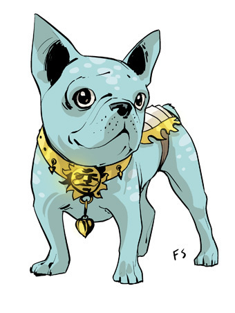 Lying French Bulldog the Saga fied version of our Italian publisher's mascot. http://www.baopublishing.it/ #fiona #staples