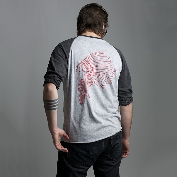 Bare & Hatchet #model #clothing #apparel #print #design #shirt #screen #tattoo #indian #baseball #denim
