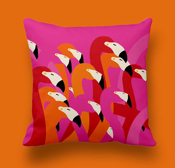 Flamingos pattern by Mariya Zhinoteva #pillowcover #flamingos #illustration #print #textile #pillow