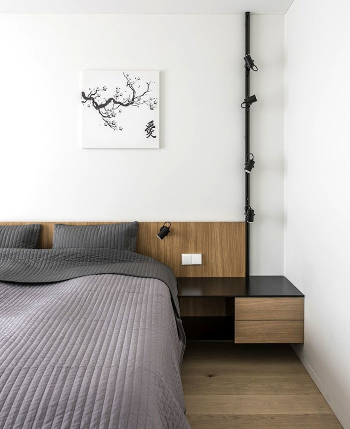 Black and White with Wooden Accents Apartment by Rimartus - InteriorZine