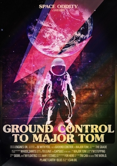 Space Oddity on the Behance Network #rock #space #vintage #poster #film #music #oddity #david #bowie #typography