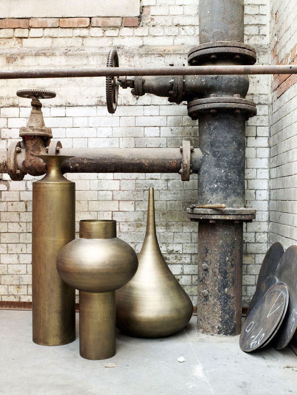 H Bourne for Tom Dixon | Yellowtrace #interior #bricks #tube #pipe
