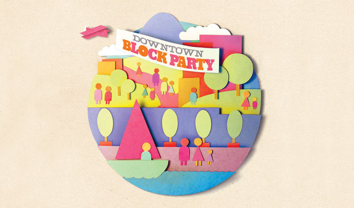 tacoma block party poster #cut #illustration #paper