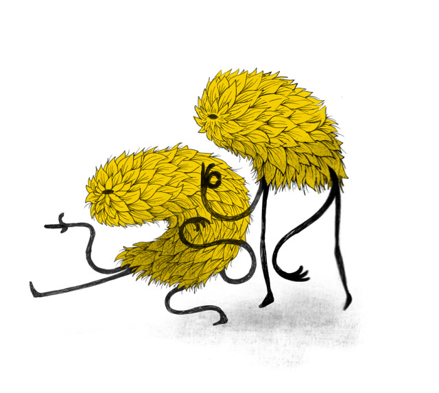 Walk this way ~ anditisgood.com Ryan Crane #eye #illustration #hairy #monster #characters #walk