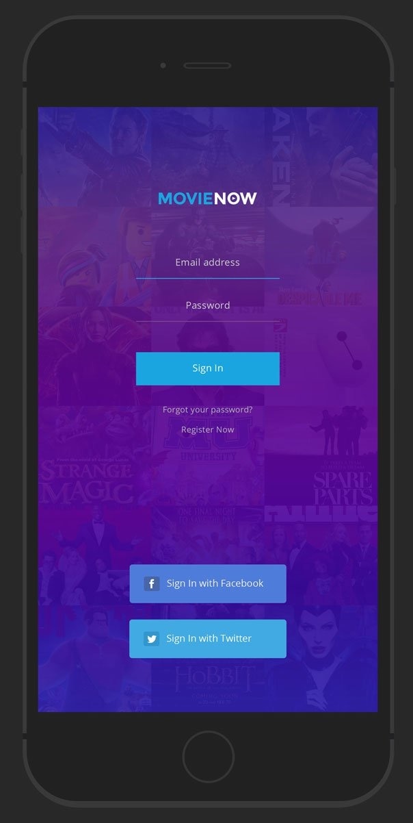 MovieNow – 7 Free Movie iPhone App Screens Design PSD