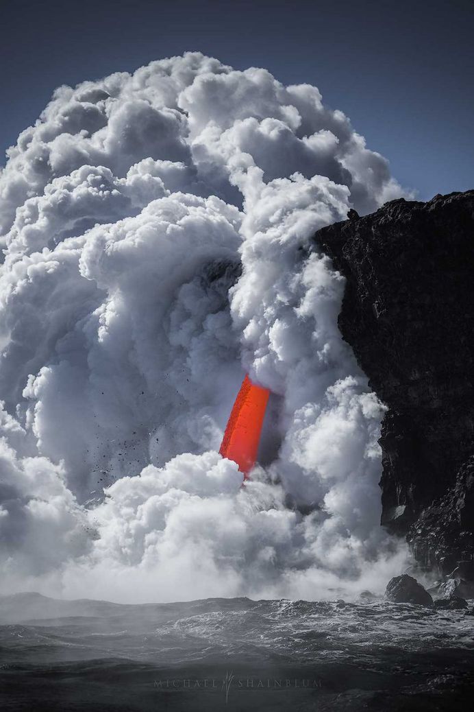 Cascade of Lava: Hawaii Volcanoes National Park by Michael Shainblum