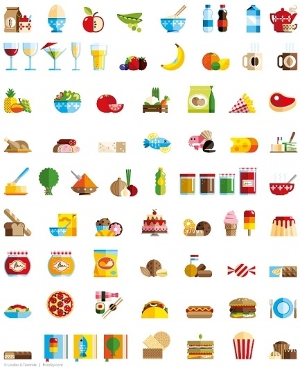 Icons & Badges on the Behance Network #icon #food #loulou #illustration #tummie #and