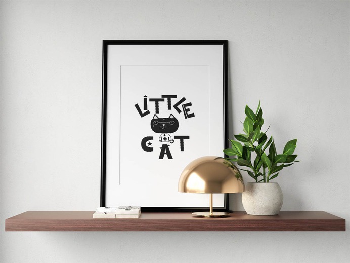 Little Cat Kids Nursery Scandinavian Wall Art